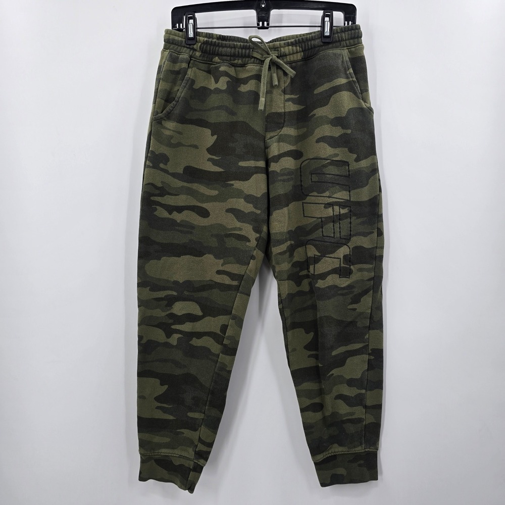 UFC Mens Camo Jogger Sweatpants Green Camouflage Fleece Pants Size Small